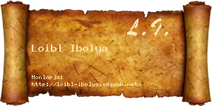 Loibl Ibolya névjegykártya